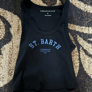 Aeropostale Black Tank with Blue Graphic